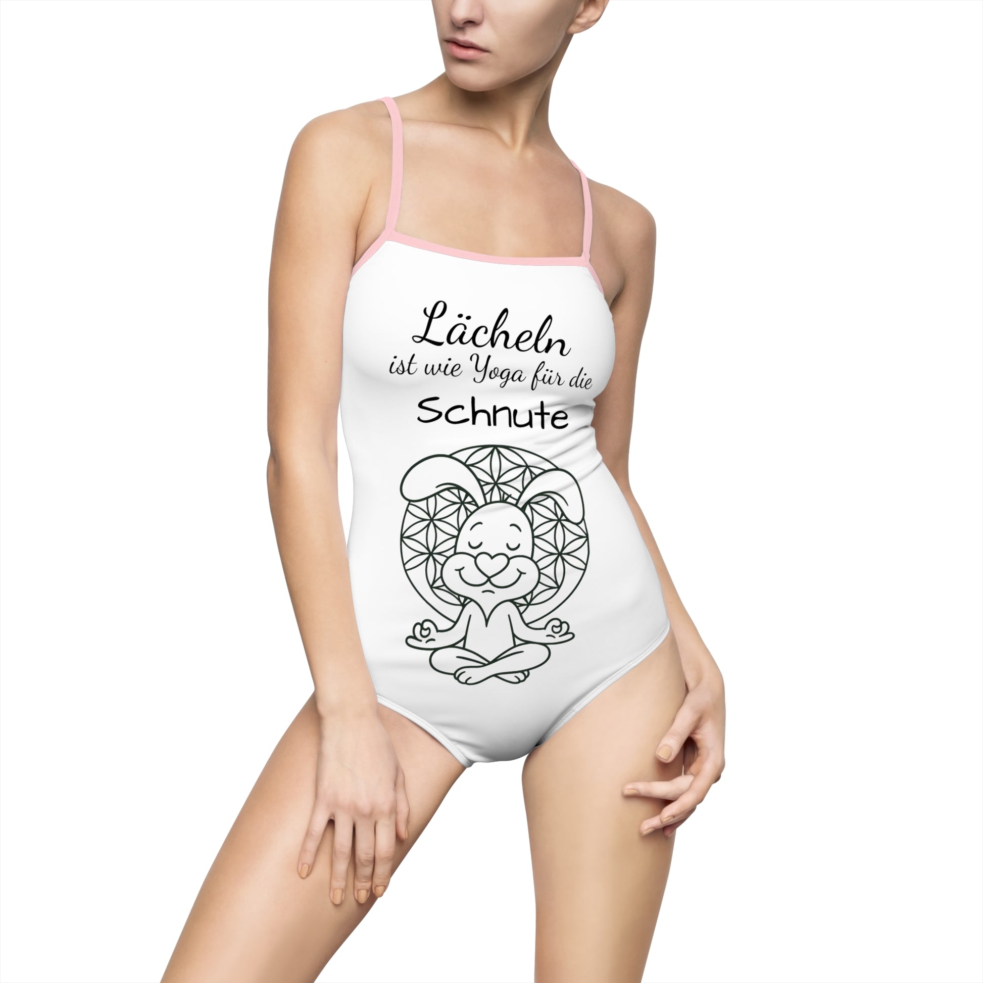 Badeanzug, Polihase Design, Lächeln ist wie Yoga für die Schnute,