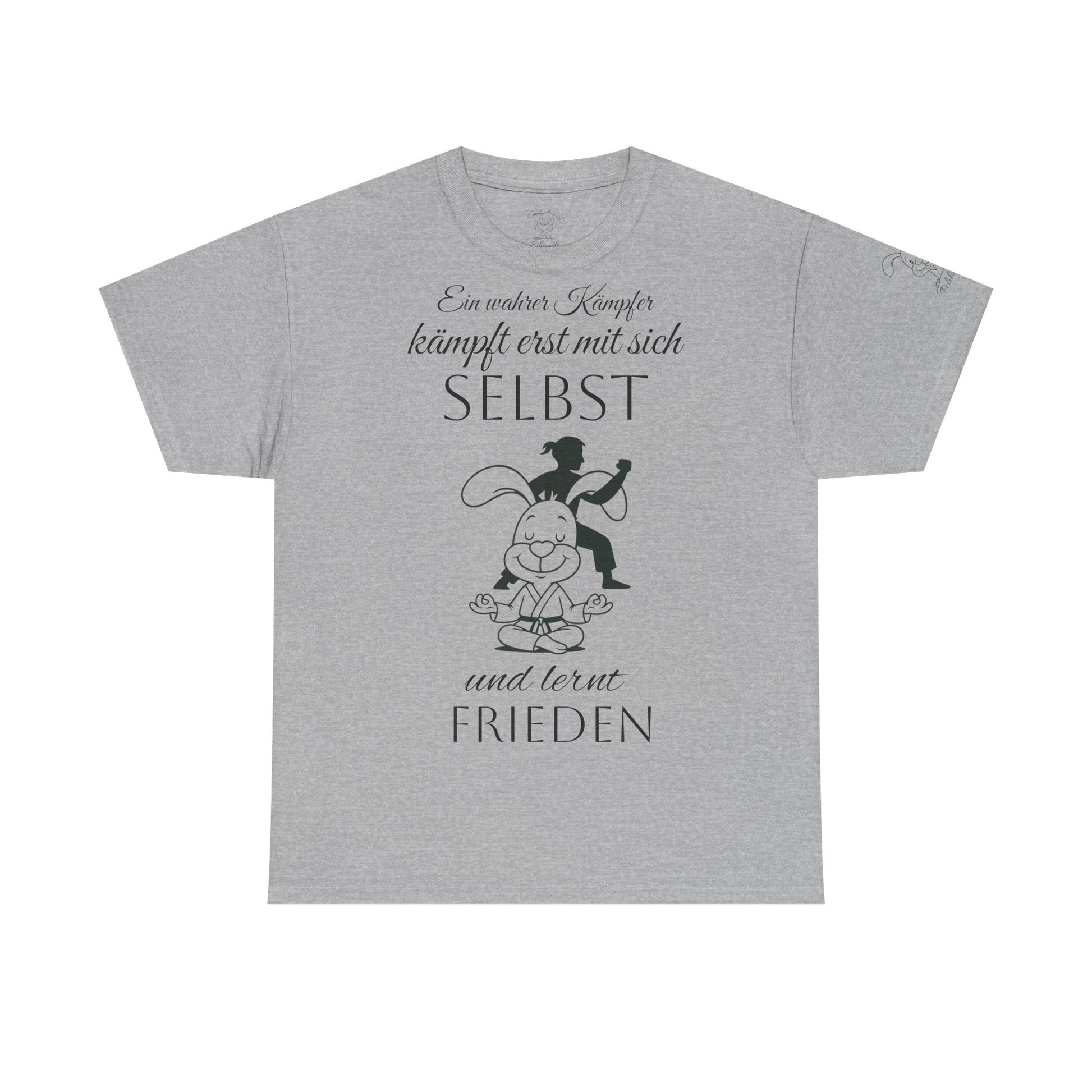 Unisex Baumwoll T-Shirt, Polihase Kung Fu Kämpfer, Selbstreflexion
