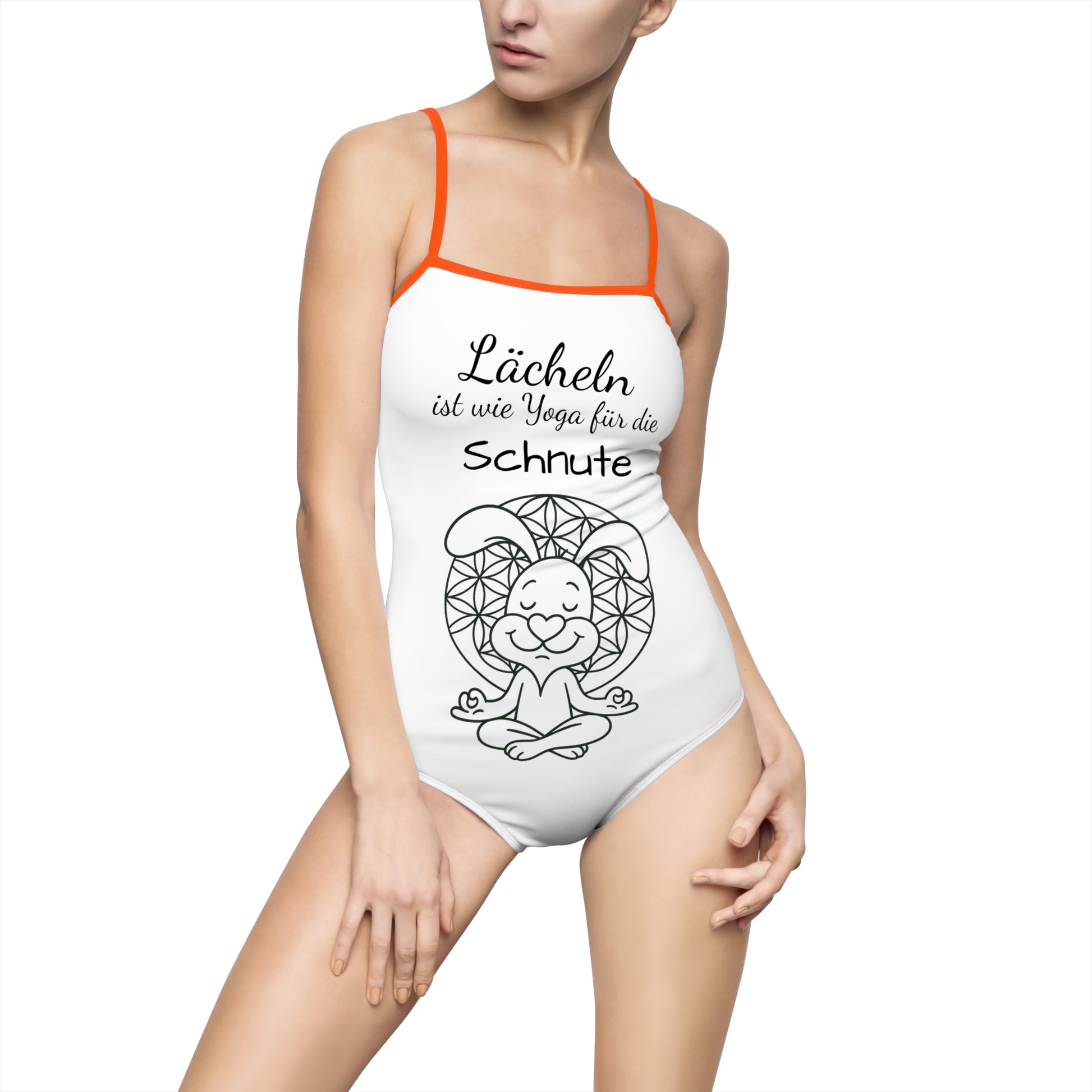 Badeanzug, Polihase Design, Lächeln ist wie Yoga für die Schnute,