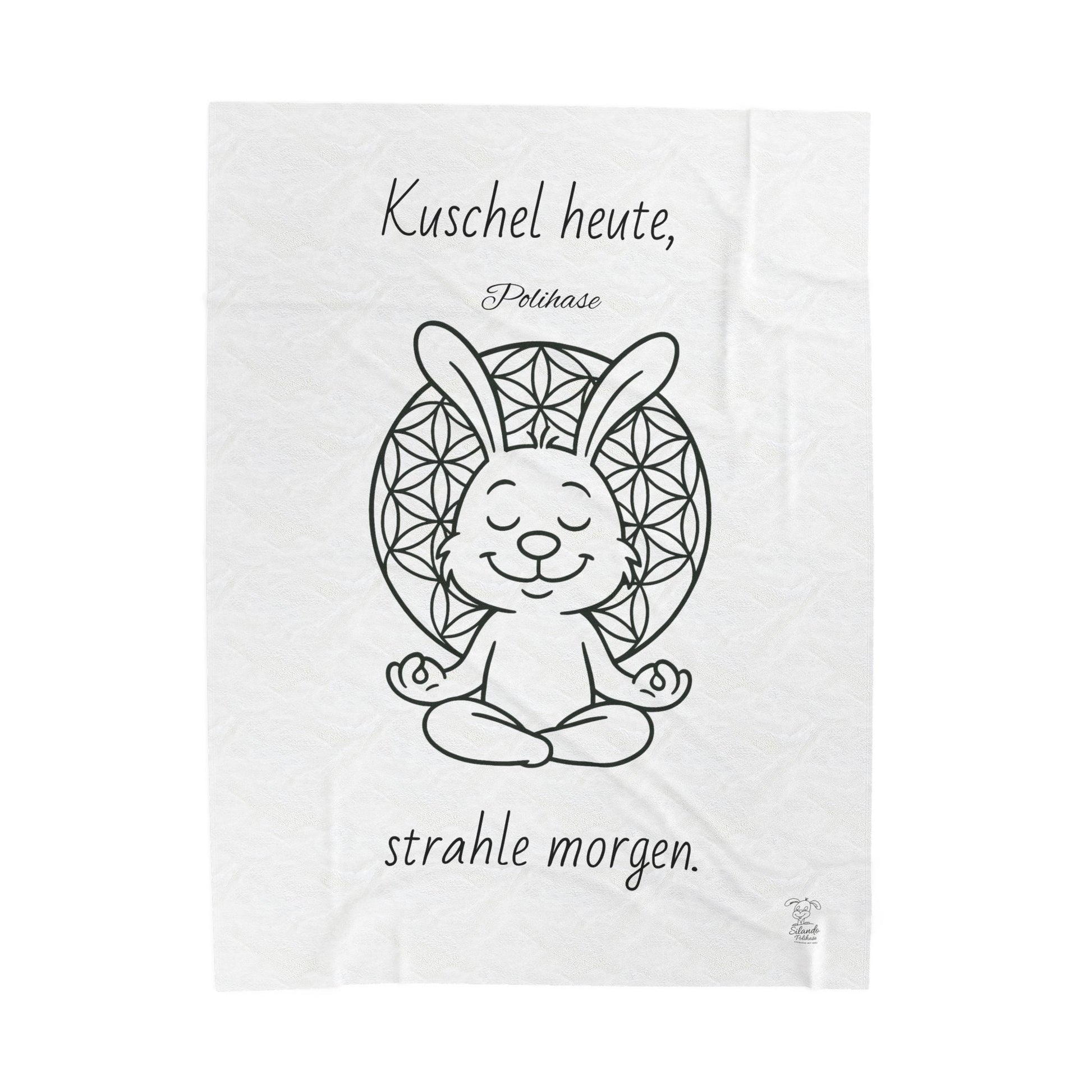 Plüschdecke zum Kuscheln oder für Meditation, ZEN Polihase, Kuschel heute, strahle Morgen
