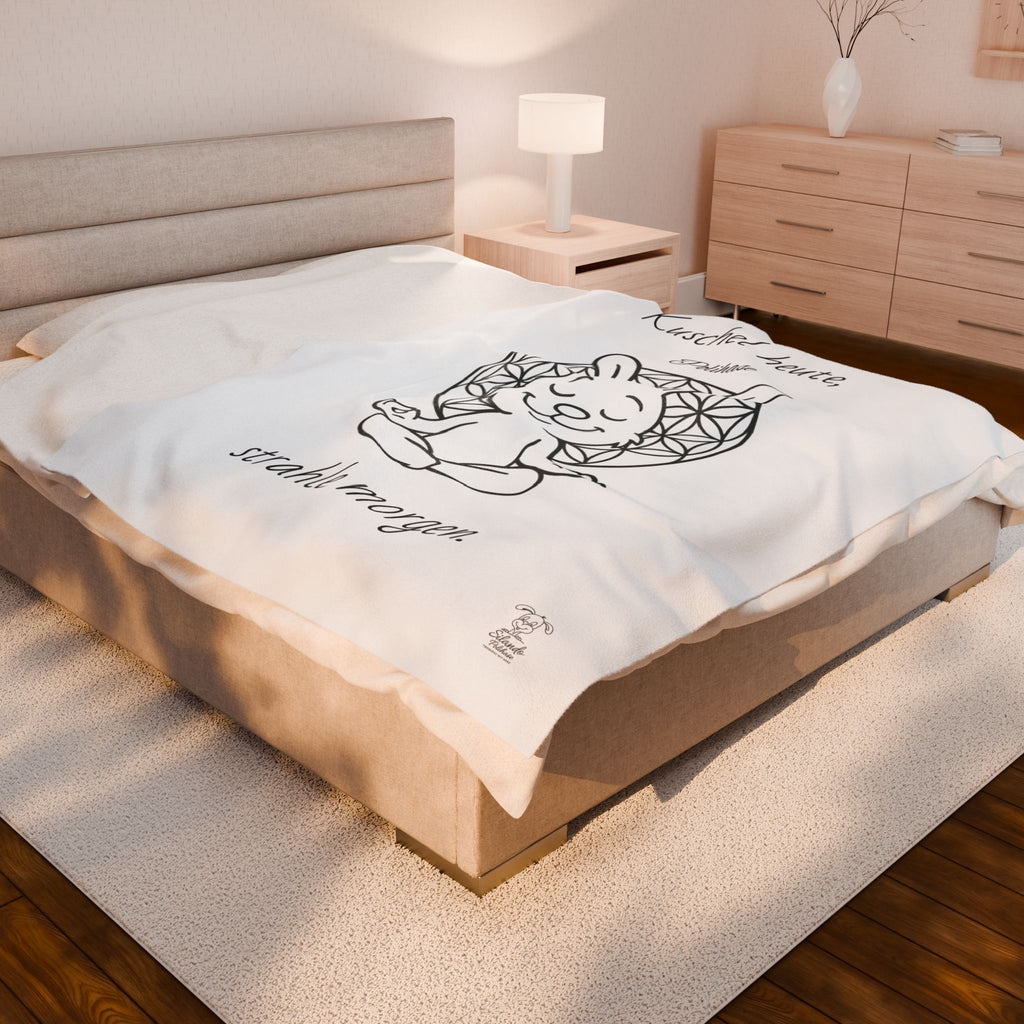 Plüschdecke zum Kuscheln oder für Meditation, ZEN Polihase, Kuschel heute, strahle Morgen