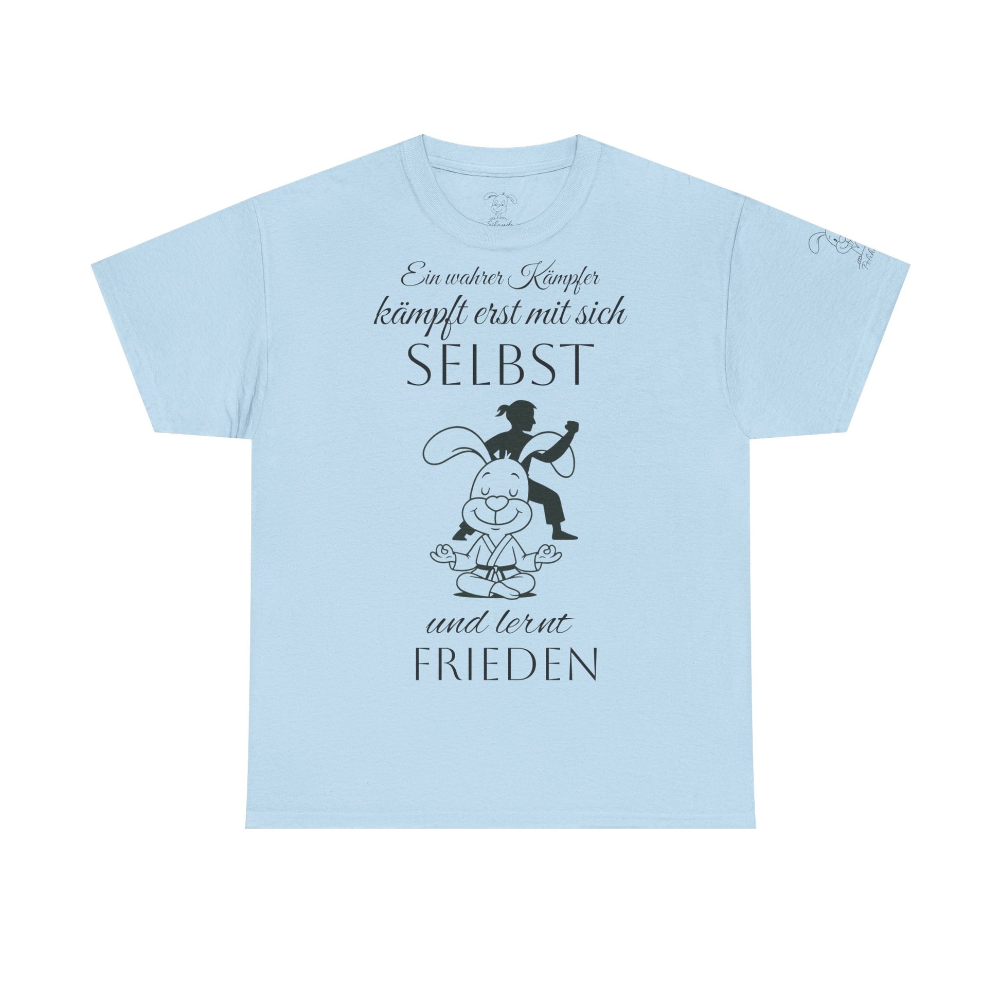 Unisex Baumwoll T-Shirt, Polihase Kung Fu Kämpfer, Selbstreflexion