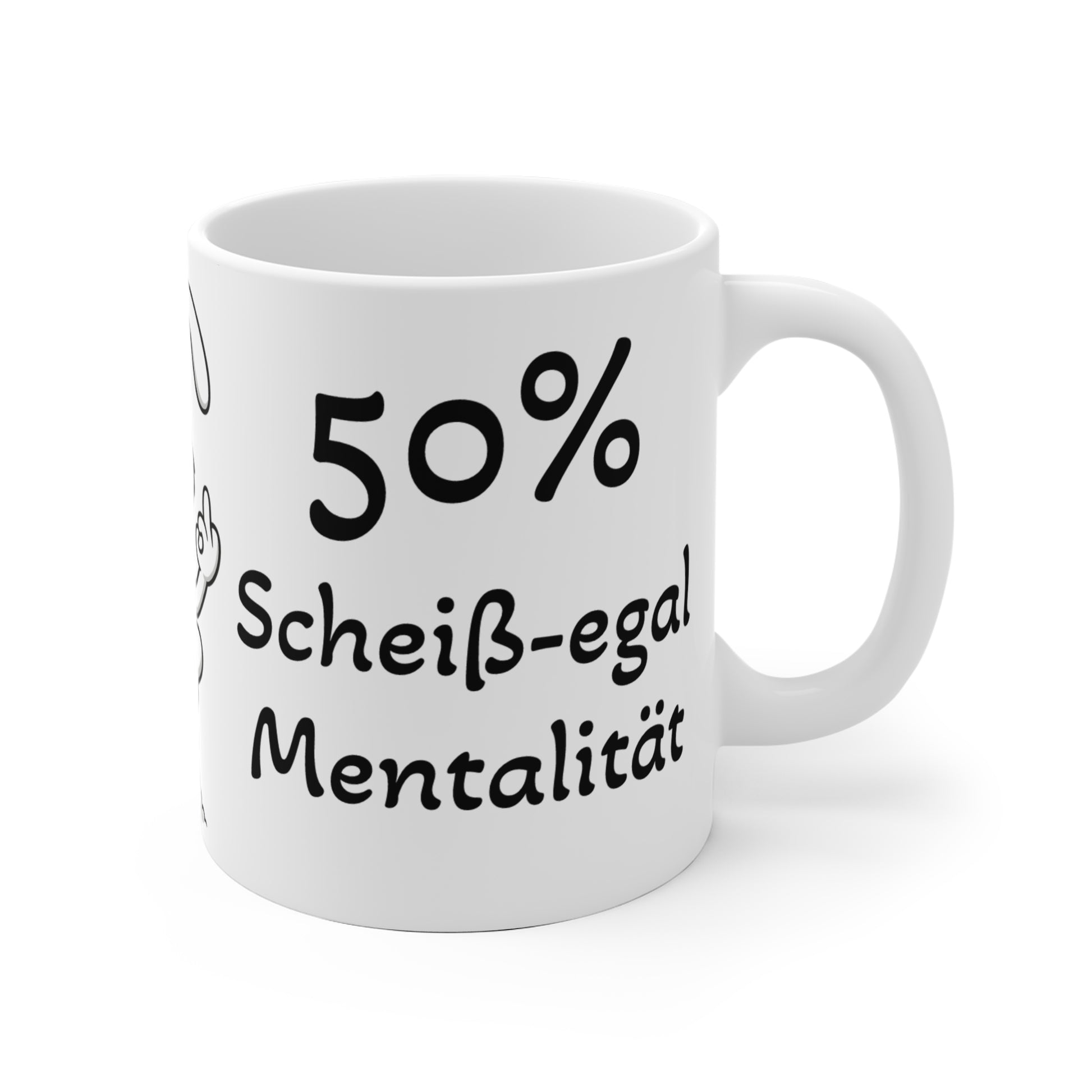 Meditative Polihasen KeramikTasse| 50% Scheiß-egal Mentalität | Perfekt für KaffeeLIEBHABER