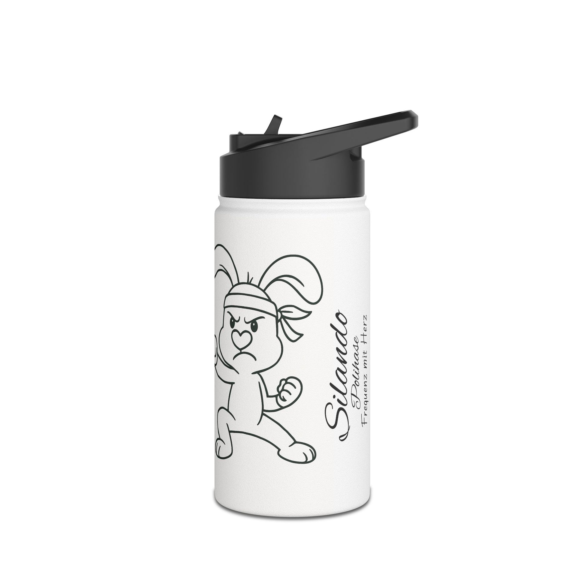 Motivierende Wasserflasche aus Edelstahl Polihase ich bin nicht aggressiv