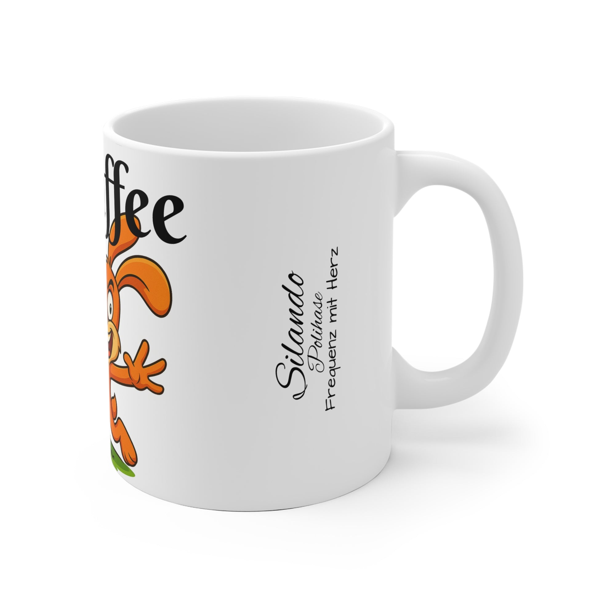 Gib mir Kaffe oder Lauf, Fröhliche Polihase Keramiktasse, süße Kaffeetasse für Kaffeliebhaber