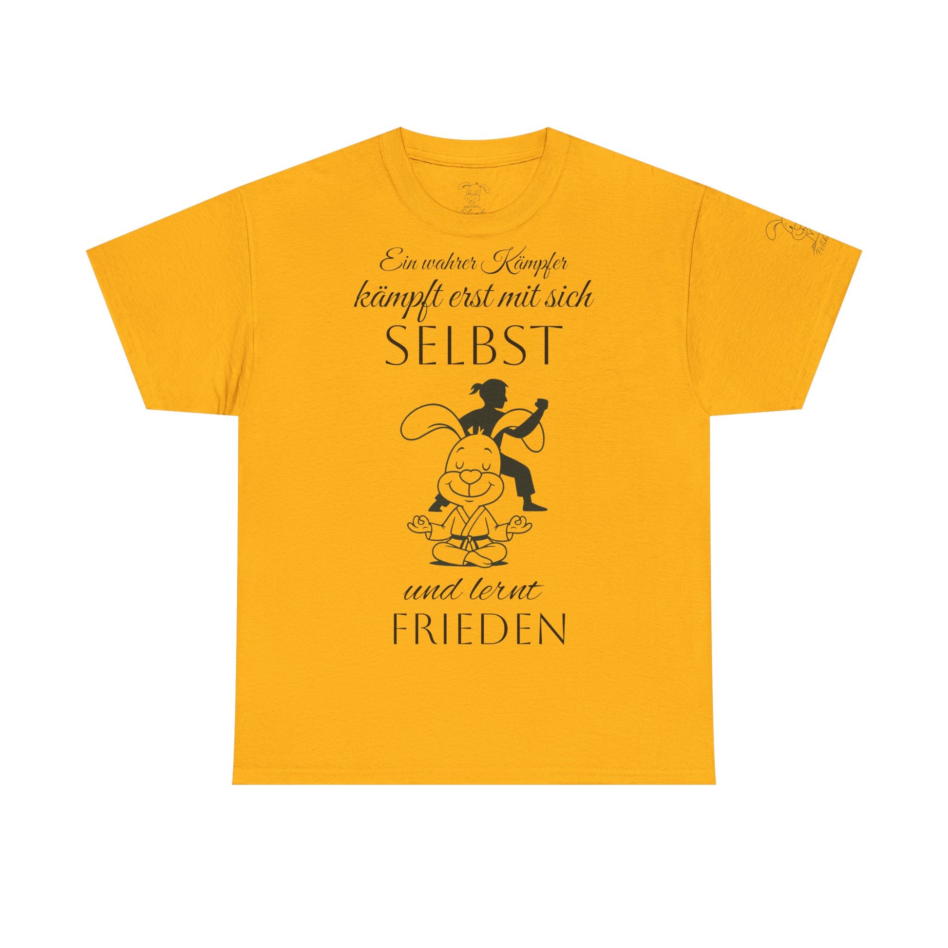 Unisex Baumwoll T-Shirt, Polihase Kung Fu Kämpfer, Selbstreflexion