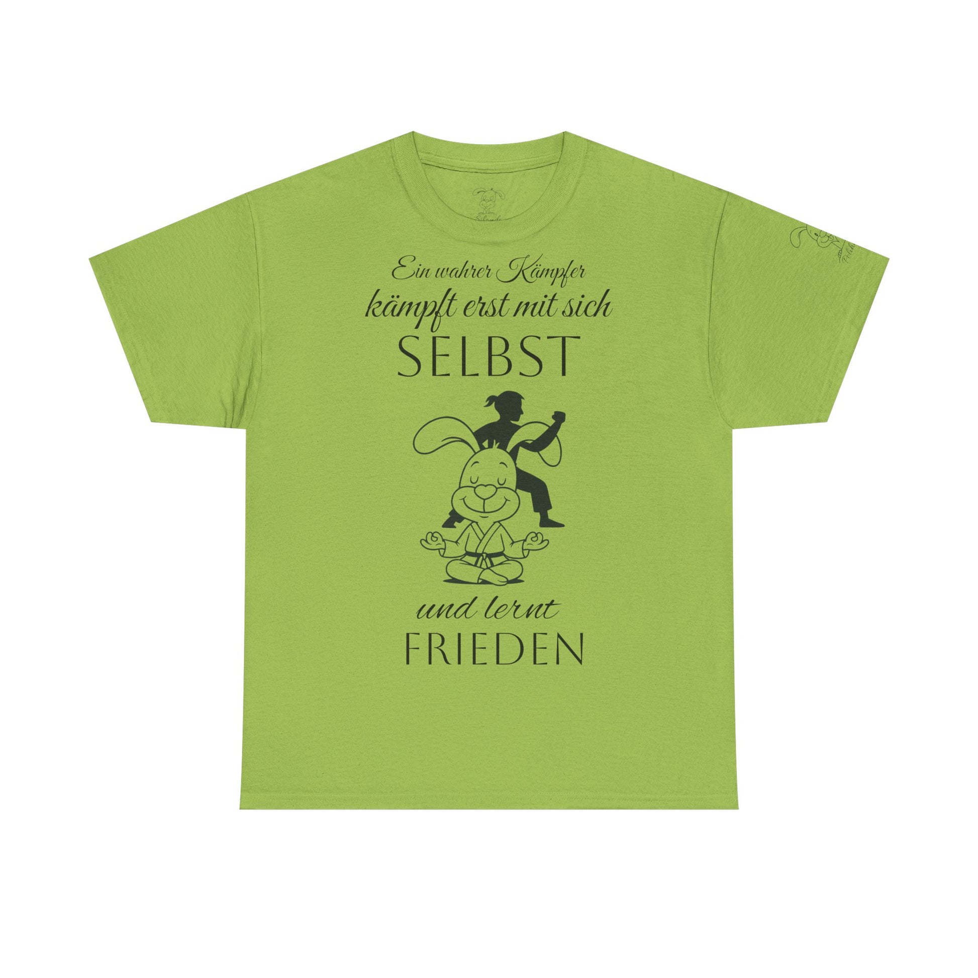 Unisex Baumwoll T-Shirt, Polihase Kung Fu Kämpfer, Selbstreflexion