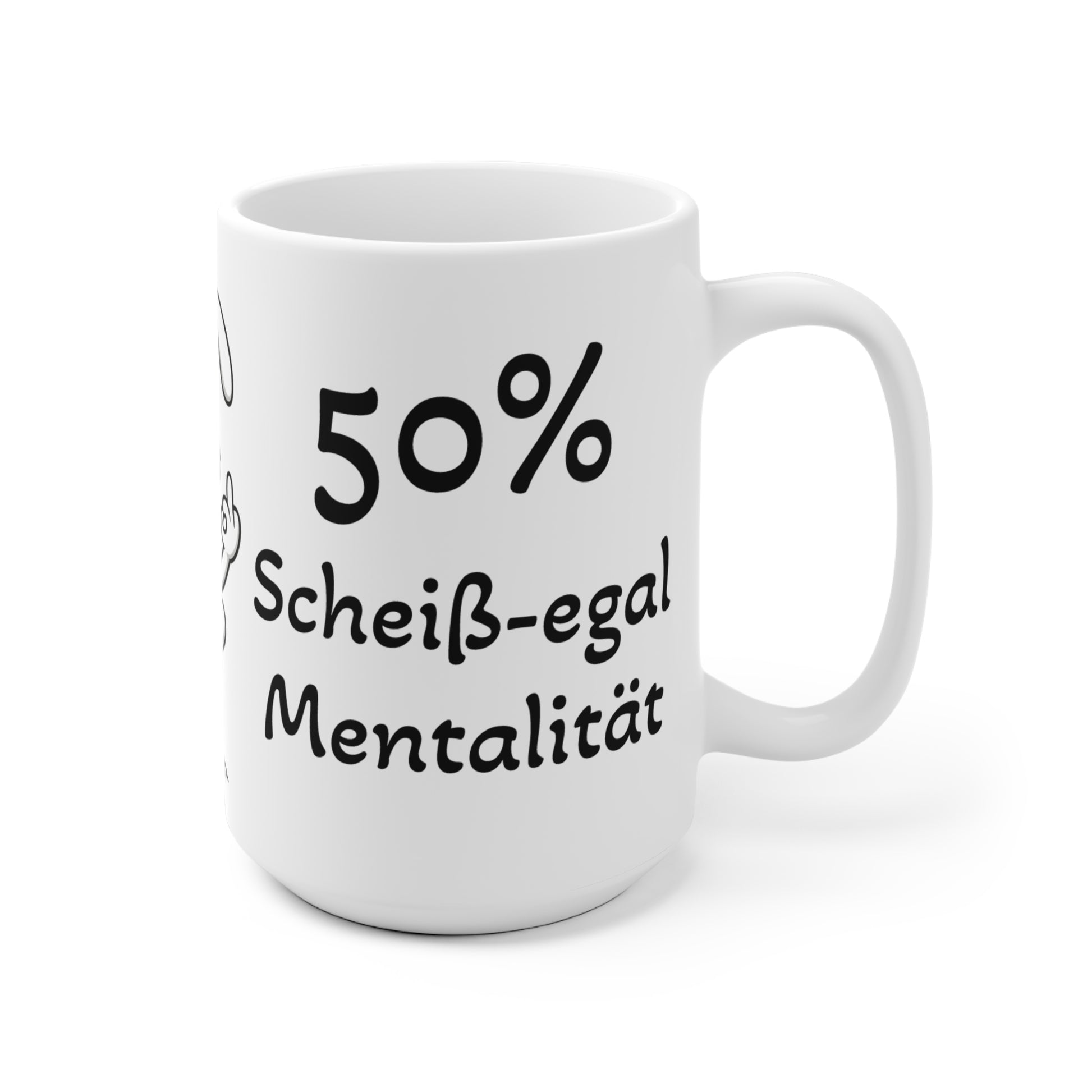 Meditative Polihasen KeramikTasse| 50% Scheiß-egal Mentalität | Perfekt für KaffeeLIEBHABER