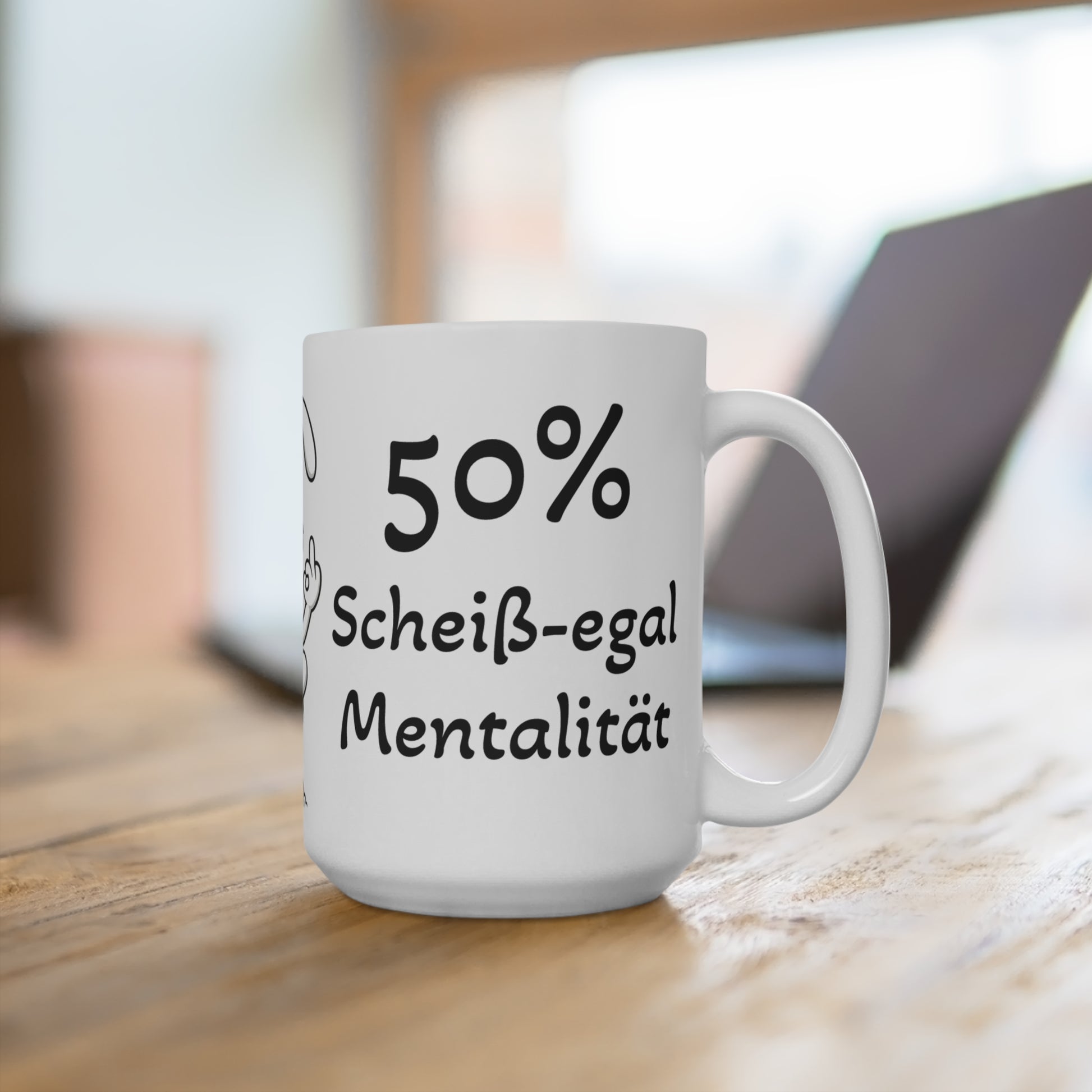 Meditative Polihasen KeramikTasse| 50% Scheiß-egal Mentalität | Perfekt für KaffeeLIEBHABER