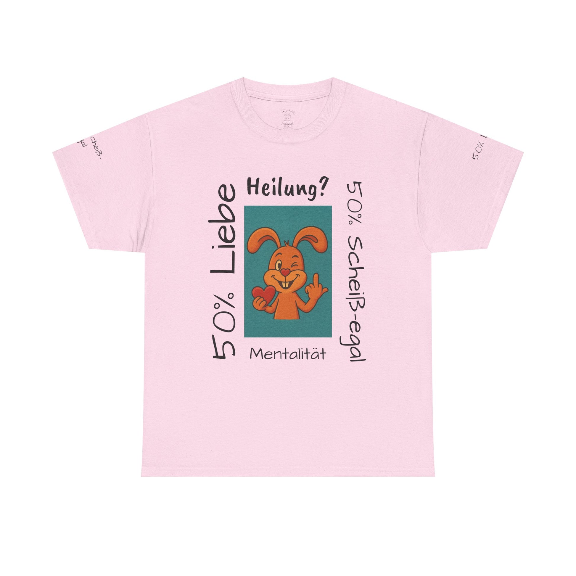Unisex Baumwoll-T-Shirt Polihase Design 50% Liebe und 50% Scheiß egal