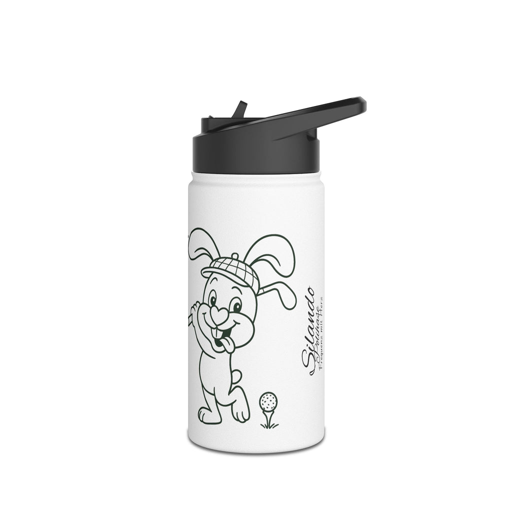 Trinkflasche für Golf-Liebhaber ,Edelstahl-Wasserflasche mit lustigen Polihase Designs, motivierender Getränkebehälter