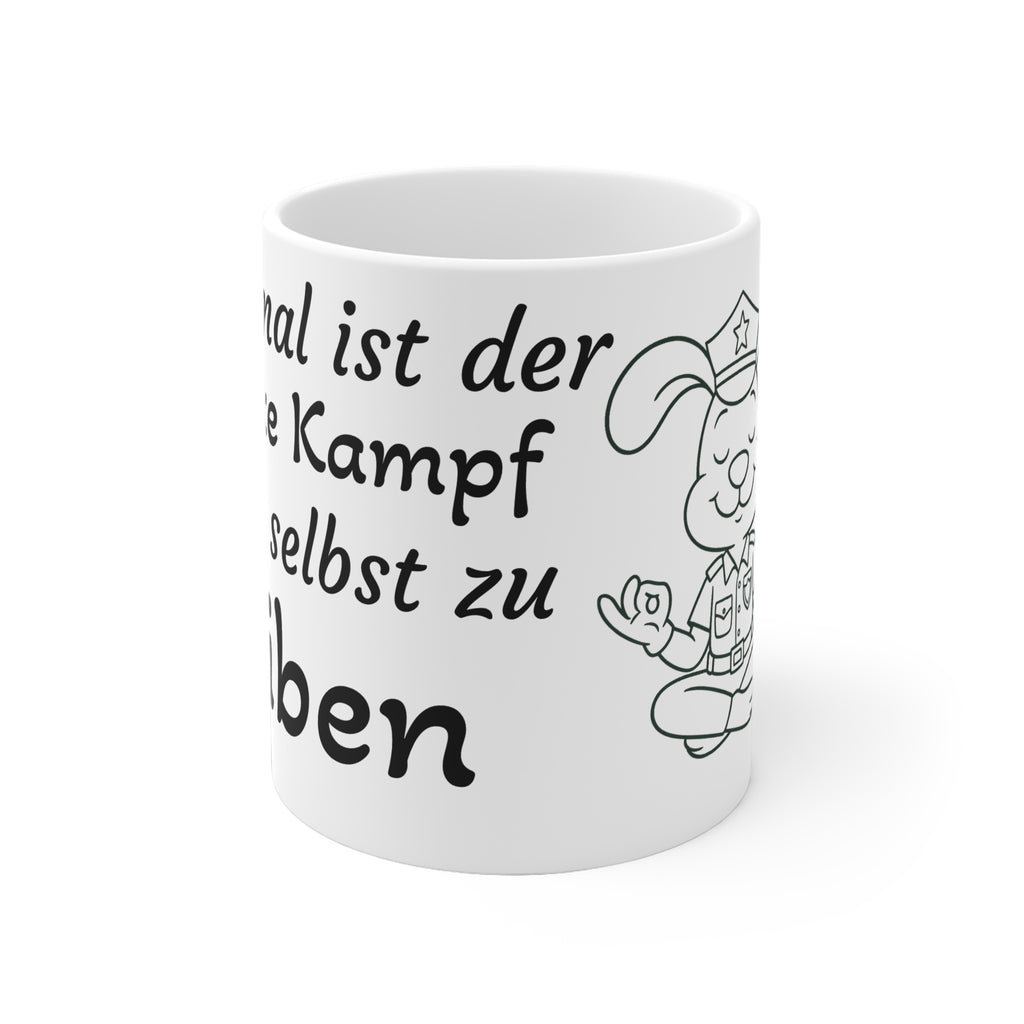 Lustige meditative Kaffetasse für Polizei, bei sich selbst bleiben