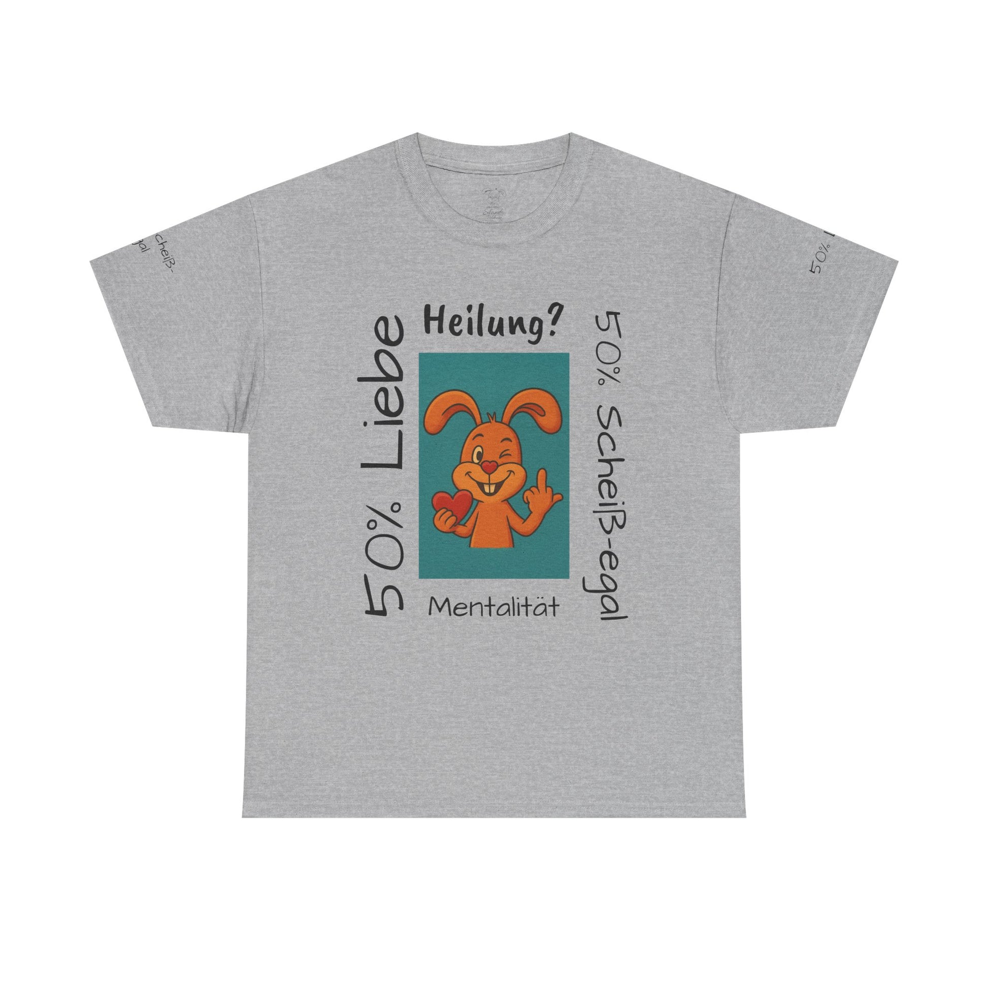 Unisex Baumwoll-T-Shirt Polihase Design 50% Liebe und 50% Scheiß egal