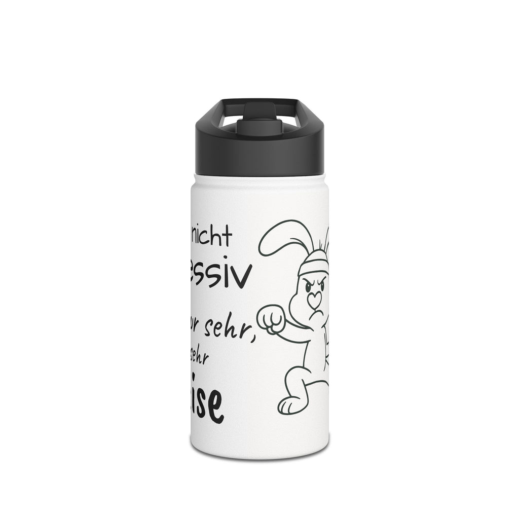 Motivierende Wasserflasche aus Edelstahl Polihase ich bin nicht aggressiv