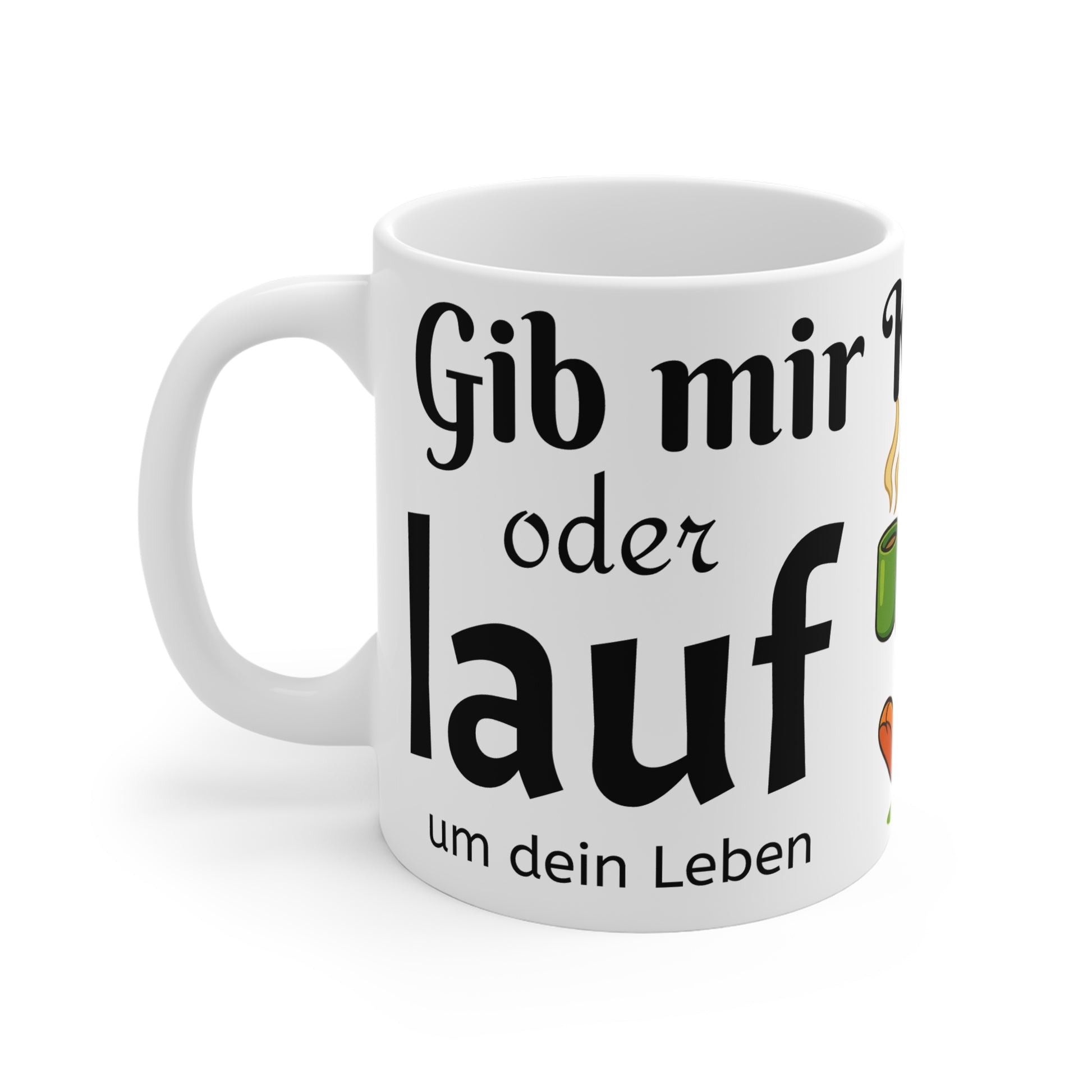 Gib mir Kaffe oder Lauf, Fröhliche Polihase Keramiktasse, süße Kaffeetasse für Kaffeliebhaber