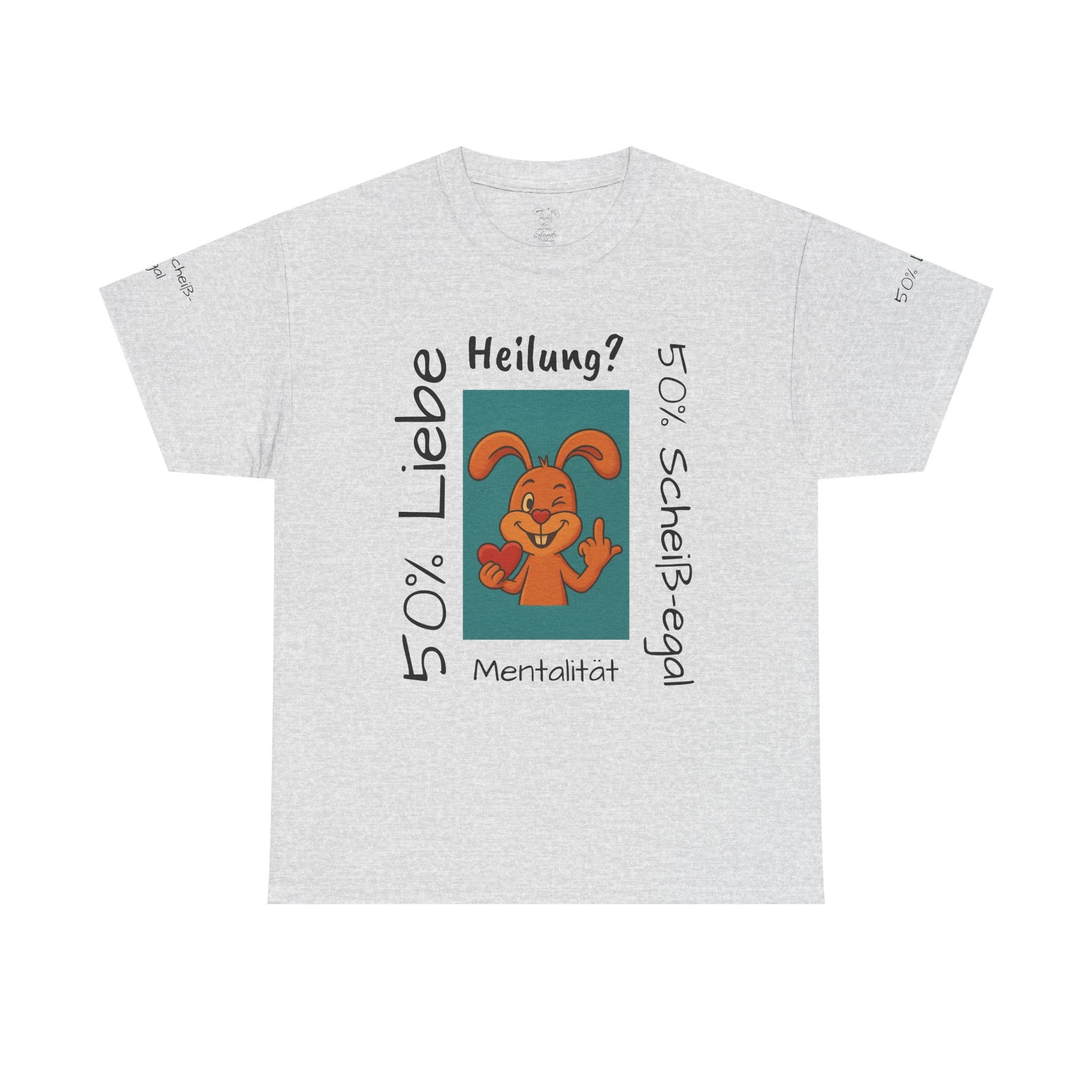 Unisex Baumwoll-T-Shirt Polihase Design 50% Liebe und 50% Scheiß egal