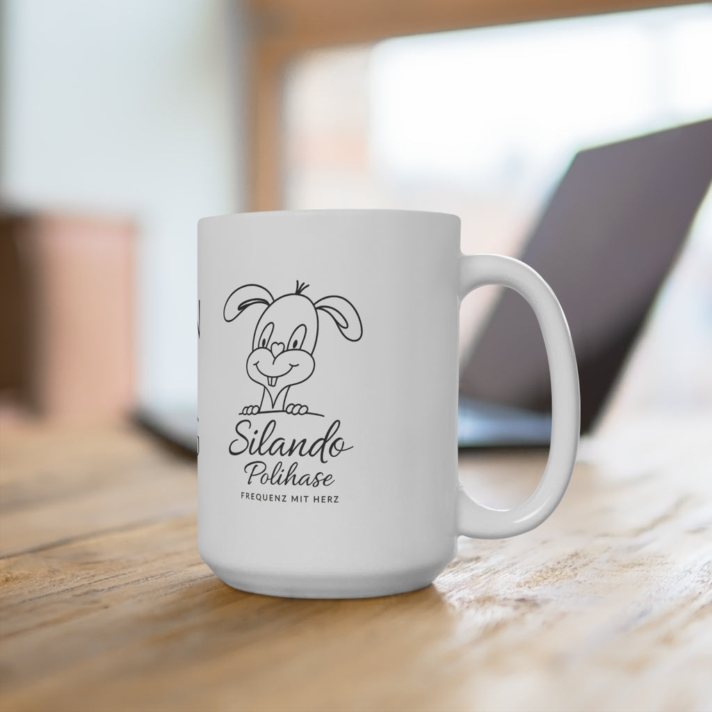 Niedliche Keramiktasse mit Motivation – Polihase mit Herzfrequenz,