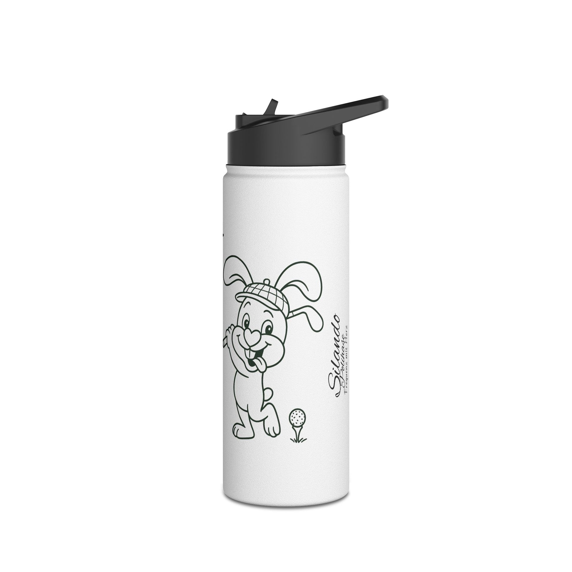 Trinkflasche für Golf-Liebhaber ,Edelstahl-Wasserflasche mit lustigen Polihase Designs, motivierender Getränkebehälter