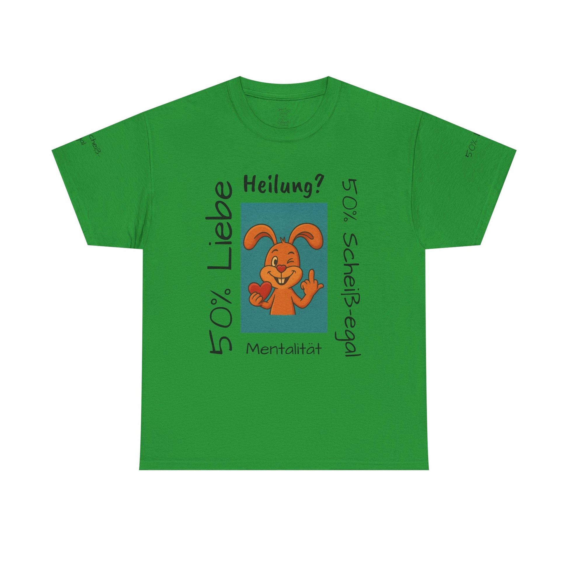 Unisex Baumwoll-T-Shirt Polihase Design 50% Liebe und 50% Scheiß egal