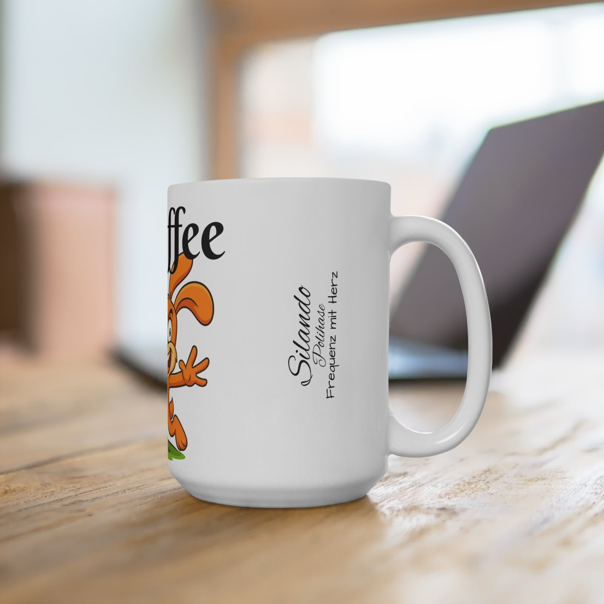 Gib mir Kaffe oder Lauf, Fröhliche Polihase Keramiktasse, süße Kaffeetasse für Kaffeliebhaber