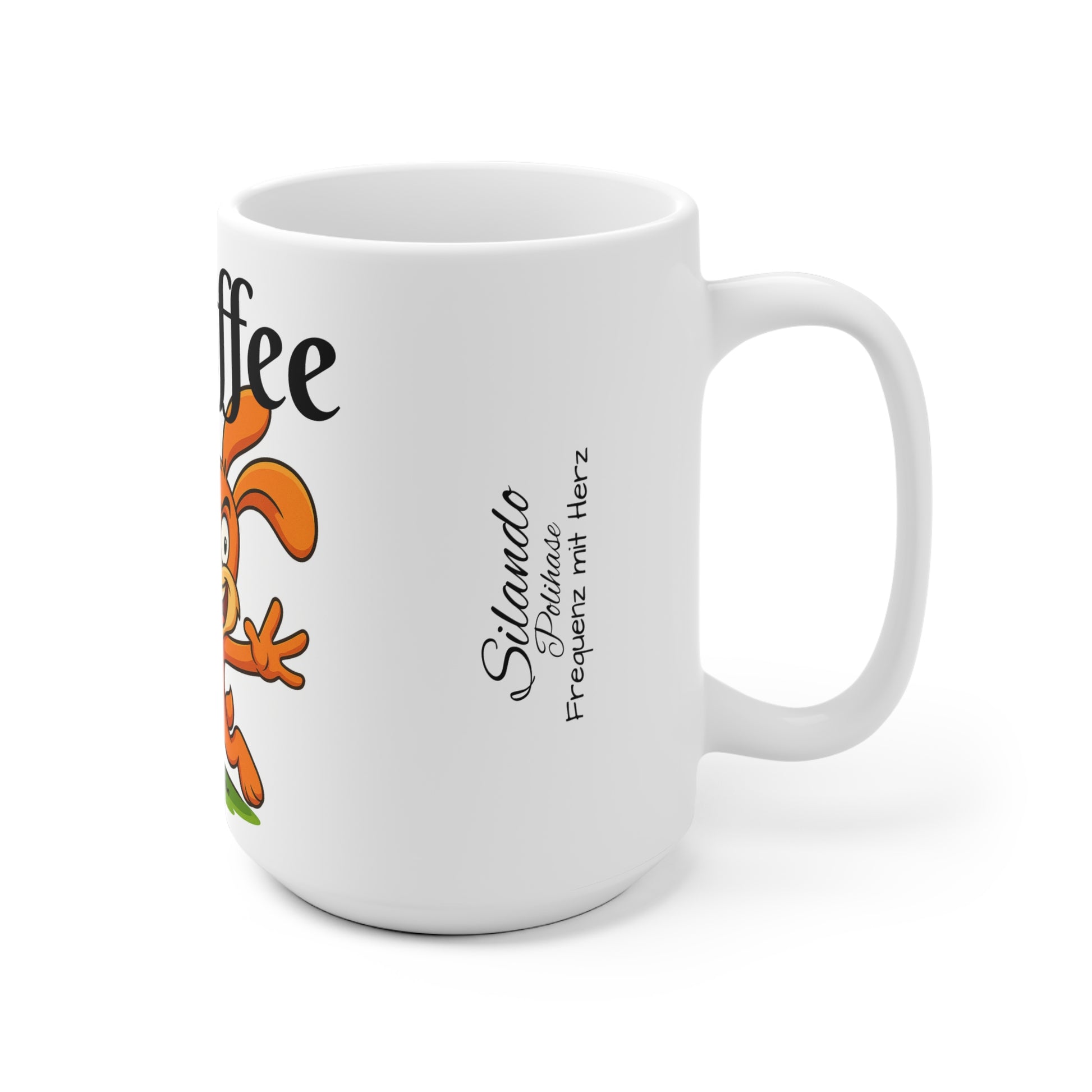 Gib mir Kaffe oder Lauf, Fröhliche Polihase Keramiktasse, süße Kaffeetasse für Kaffeliebhaber