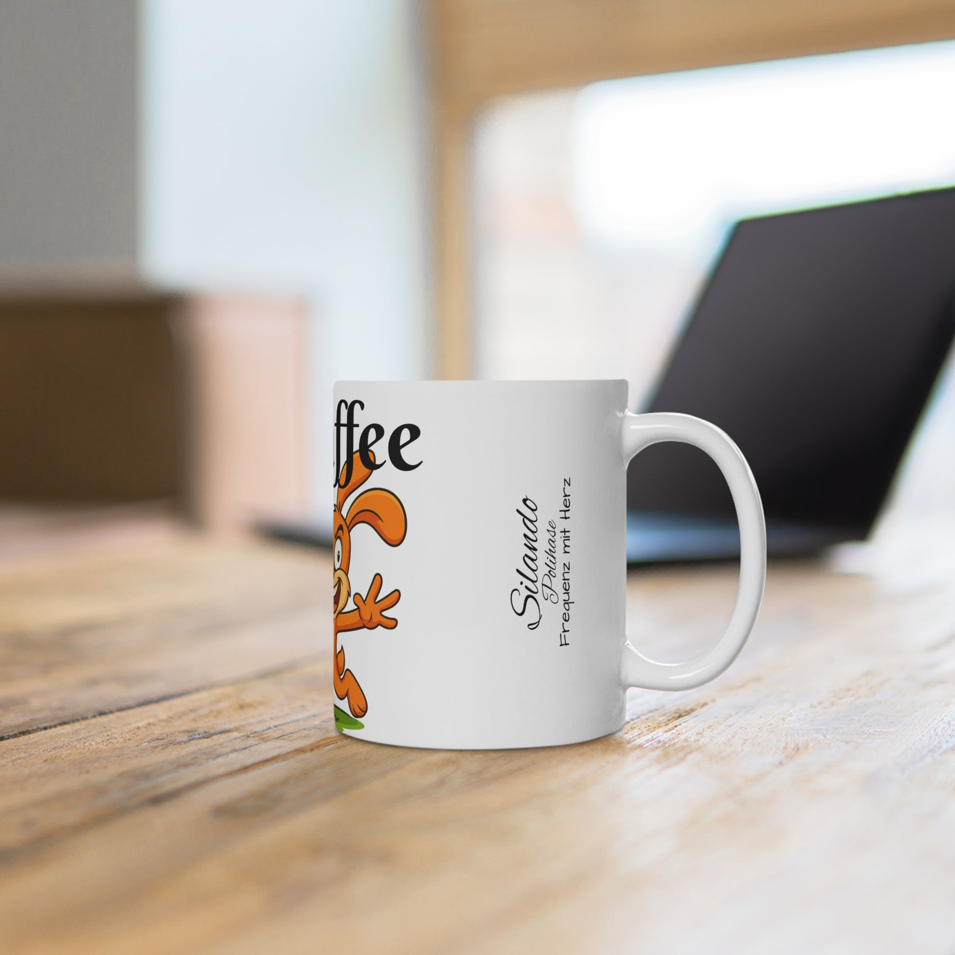 Gib mir Kaffe oder Lauf, Fröhliche Polihase Keramiktasse, süße Kaffeetasse für Kaffeliebhaber