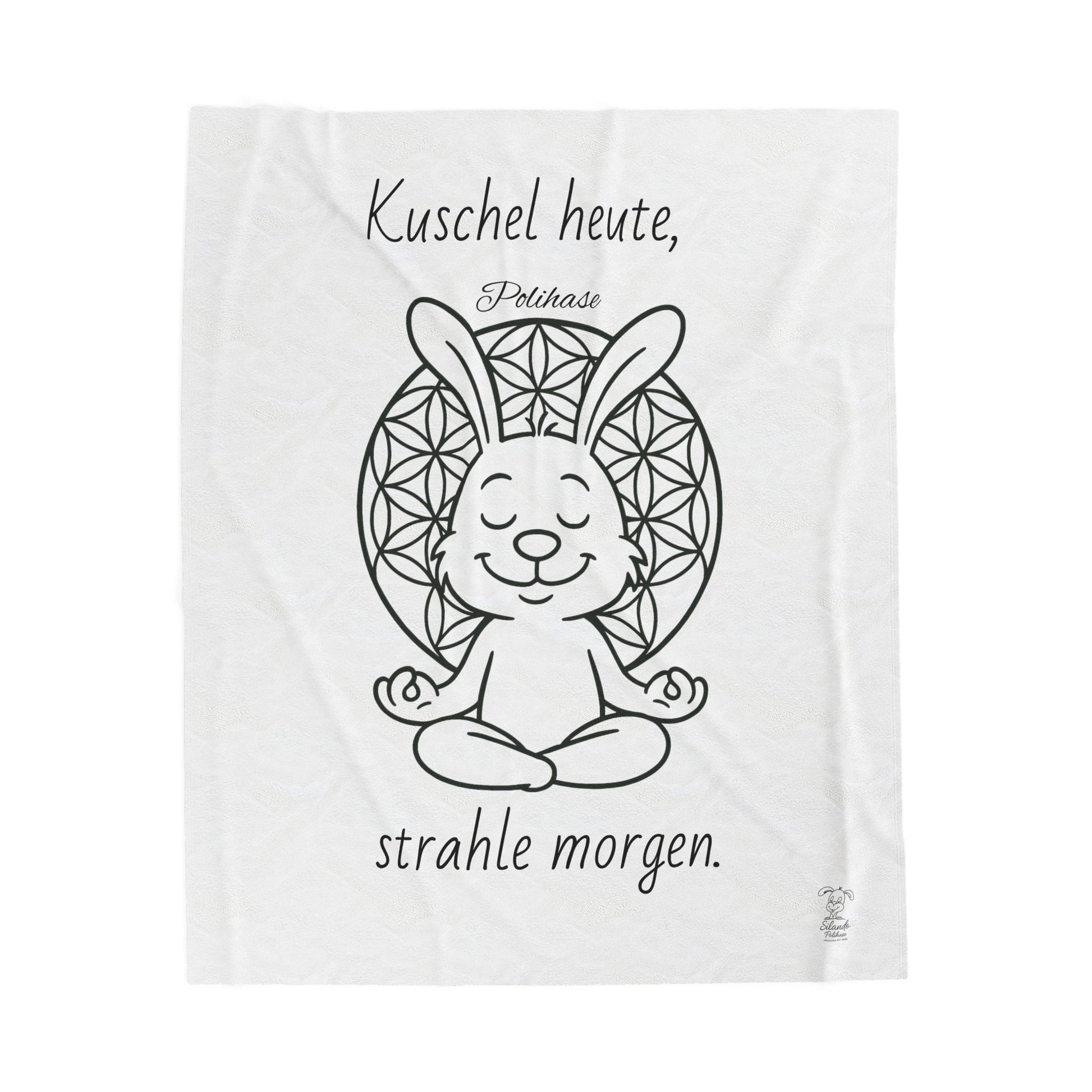 Plüschdecke zum Kuscheln oder für Meditation, ZEN Polihase, Kuschel heute, strahle Morgen