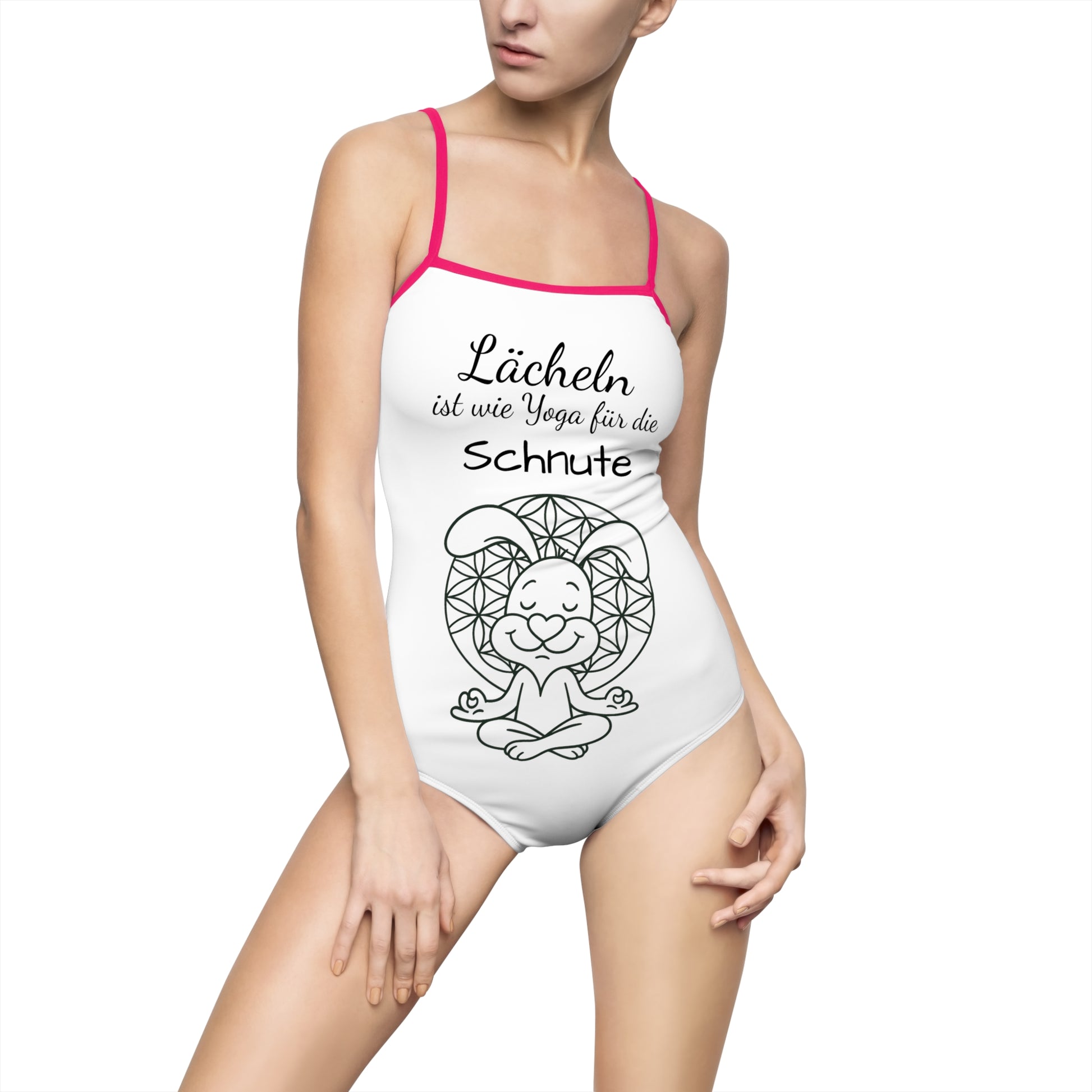 Badeanzug, Polihase Design, Lächeln ist wie Yoga für die Schnute,