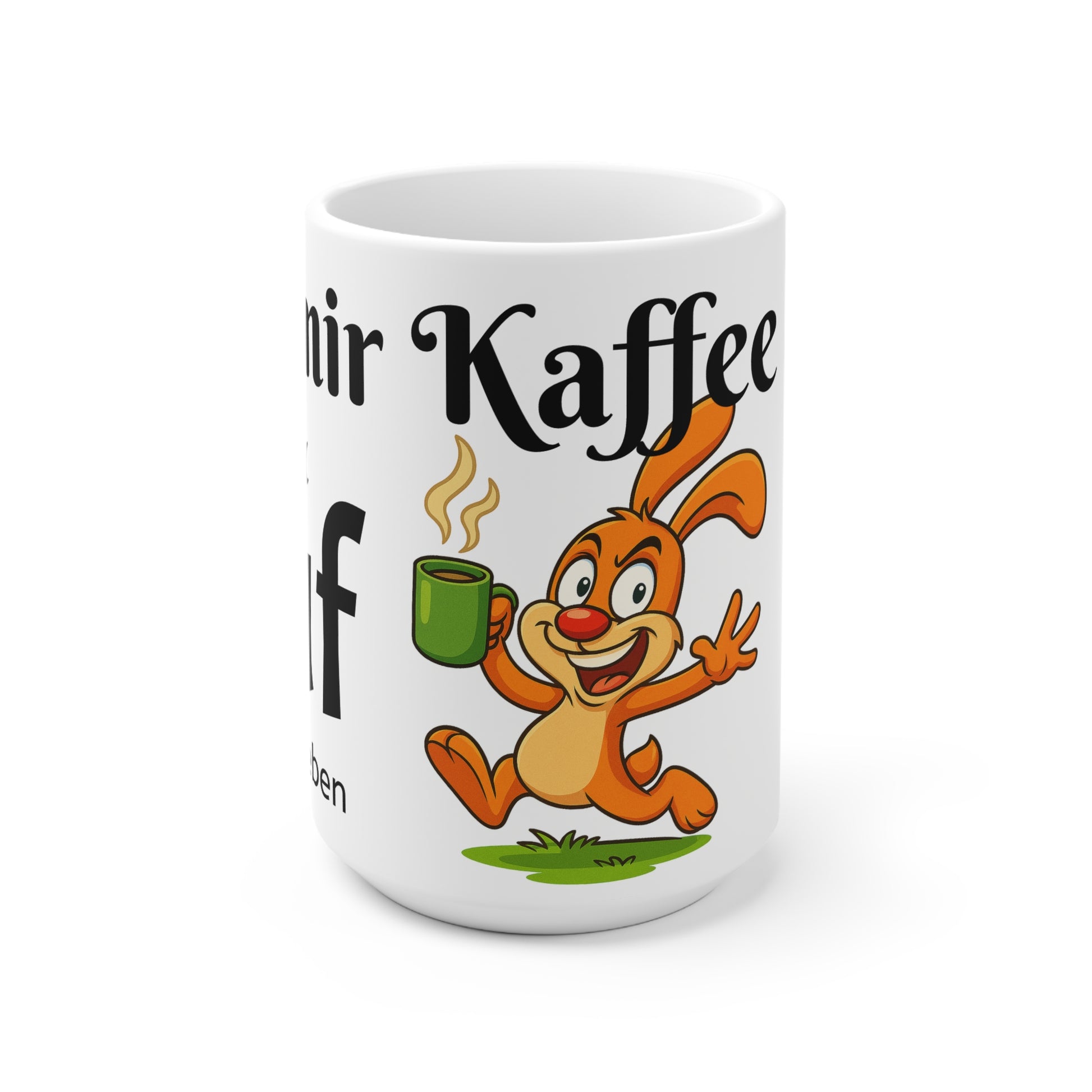 Gib mir Kaffe oder Lauf, Fröhliche Polihase Keramiktasse, süße Kaffeetasse für Kaffeliebhaber