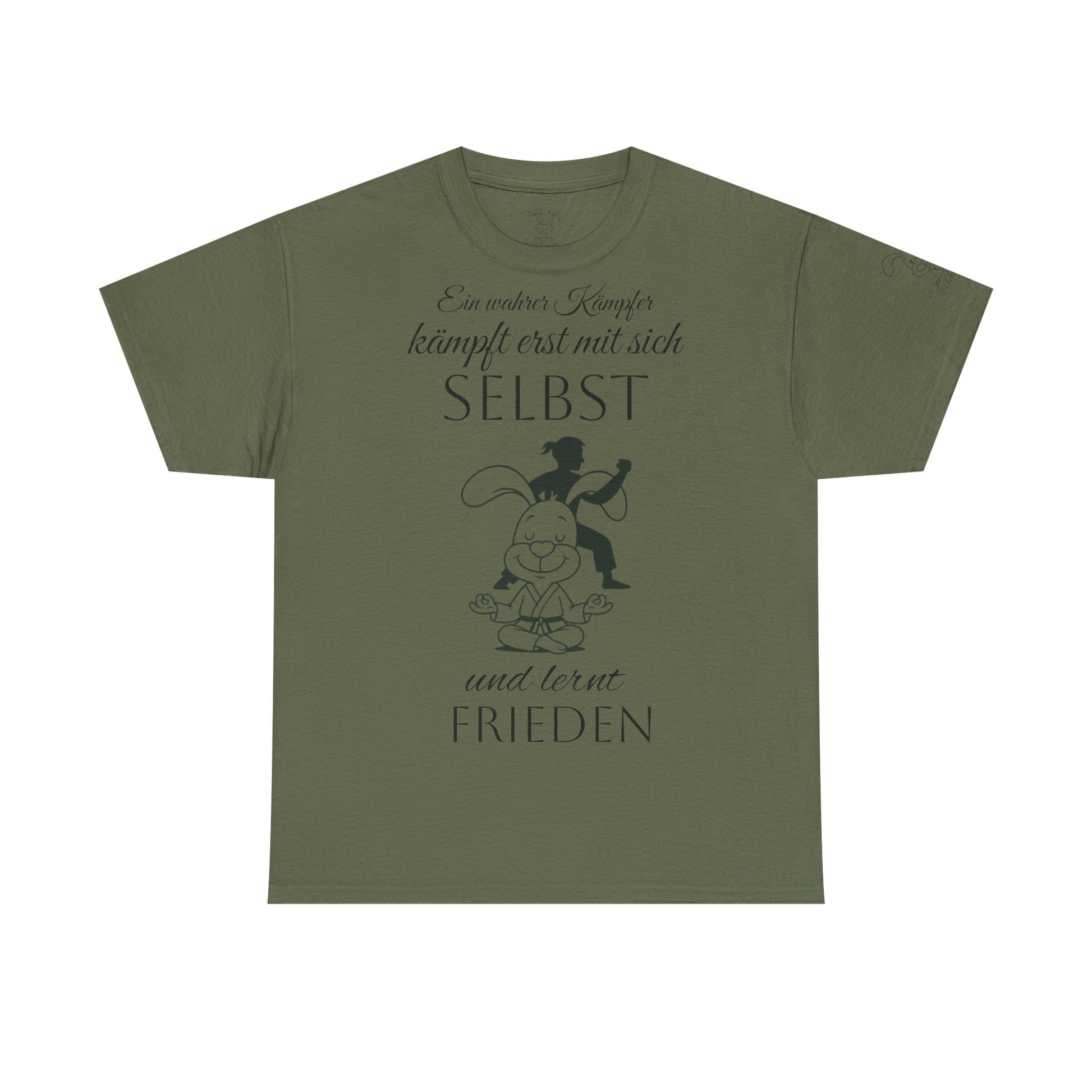 Unisex Baumwoll T-Shirt, Polihase Kung Fu Kämpfer, Selbstreflexion