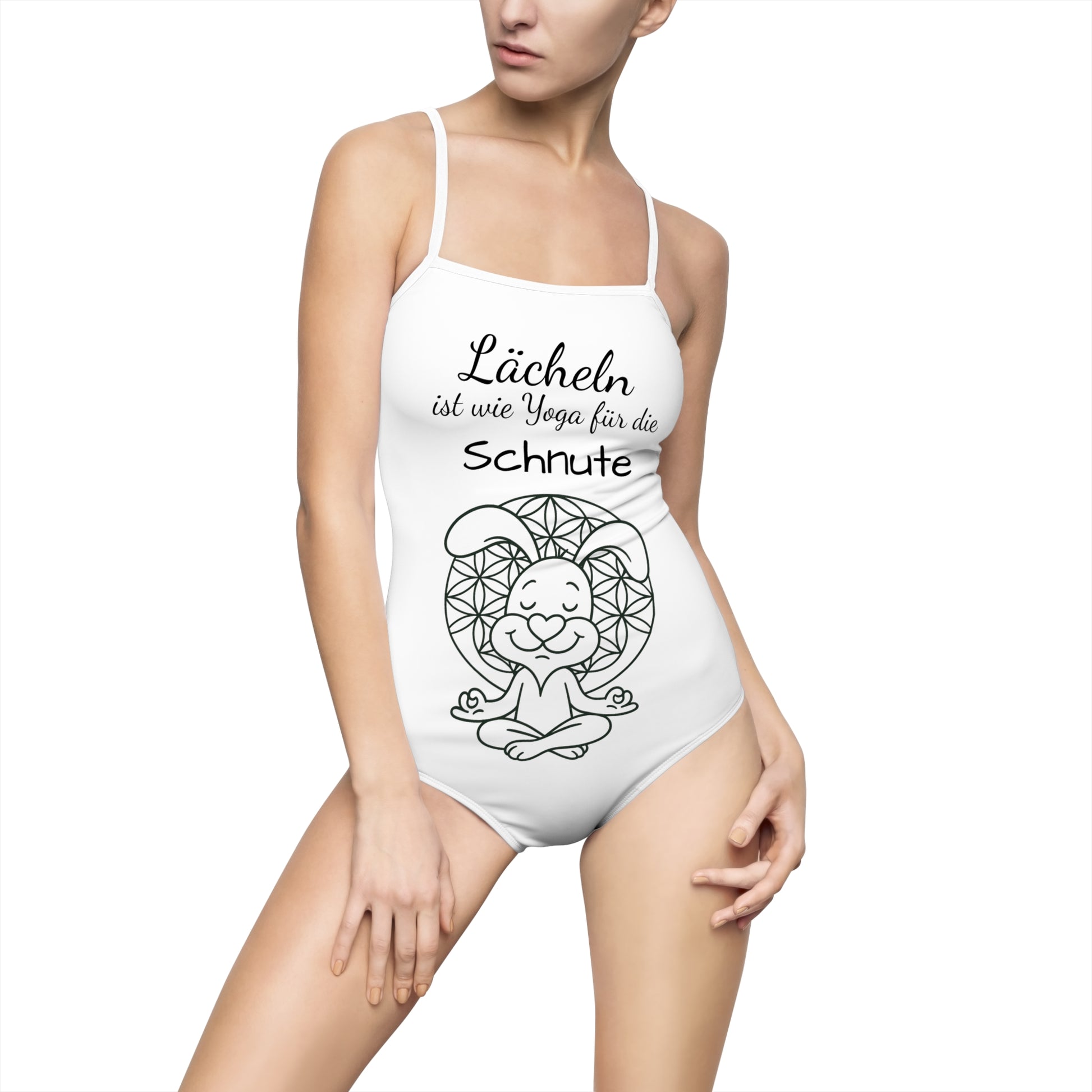 Badeanzug, Polihase Design, Lächeln ist wie Yoga für die Schnute,