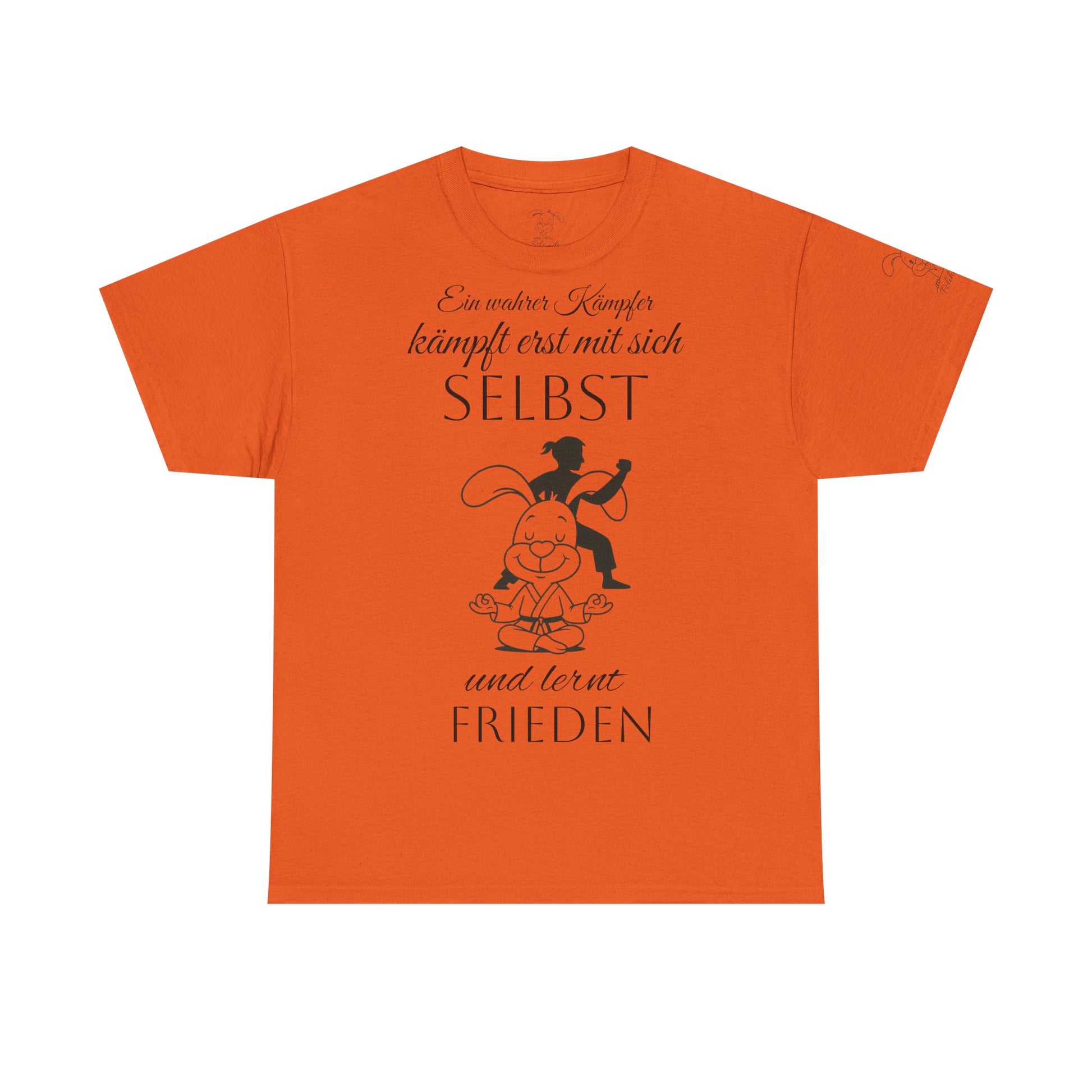 Unisex Baumwoll T-Shirt, Polihase Kung Fu Kämpfer, Selbstreflexion