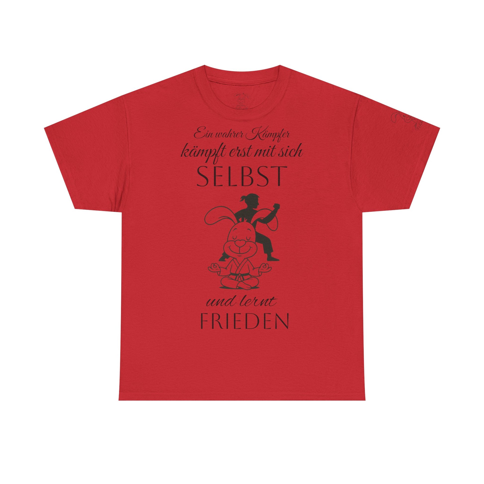 Unisex Baumwoll T-Shirt, Polihase Kung Fu Kämpfer, Selbstreflexion