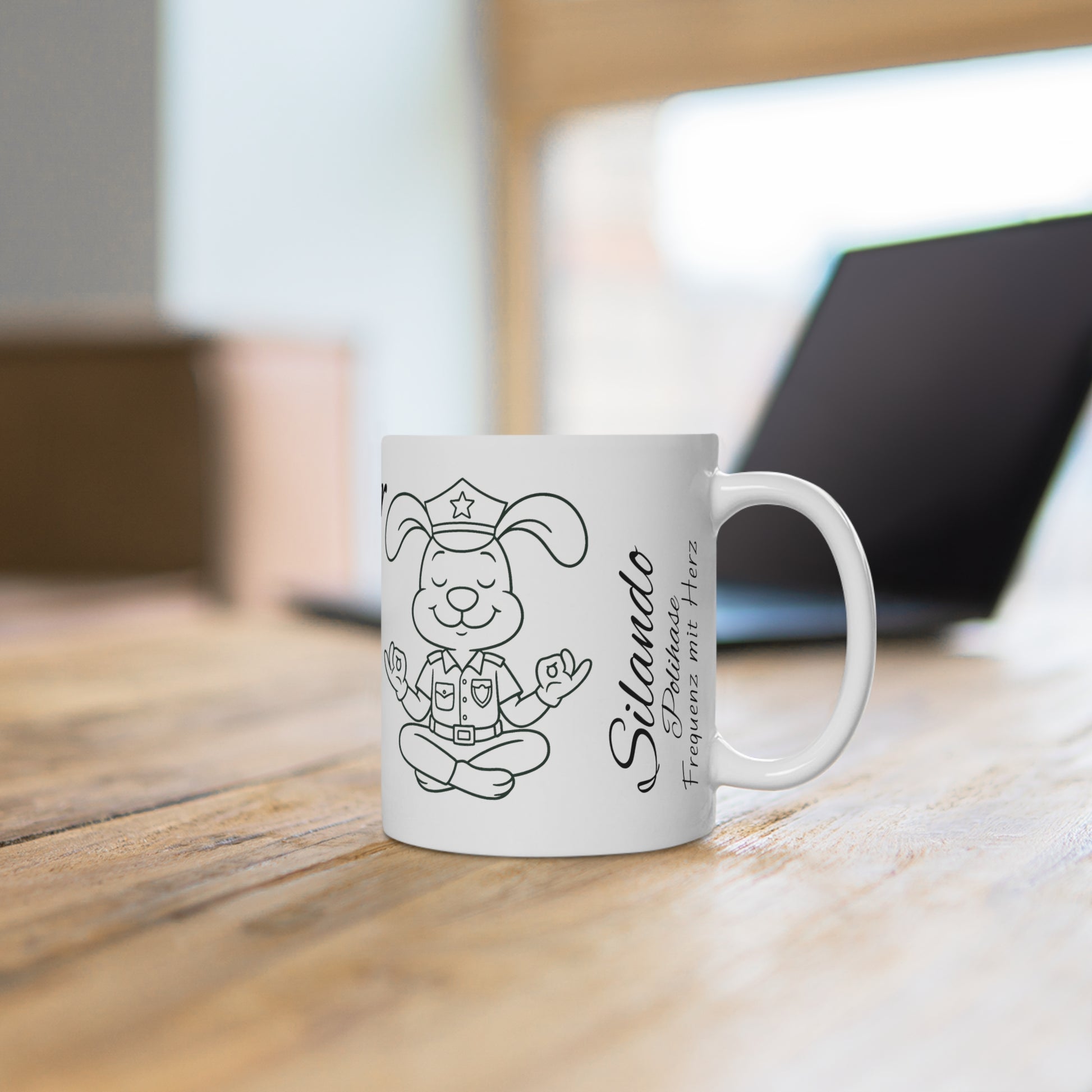 Lustige meditative Kaffetasse für Polizei, bei sich selbst bleiben