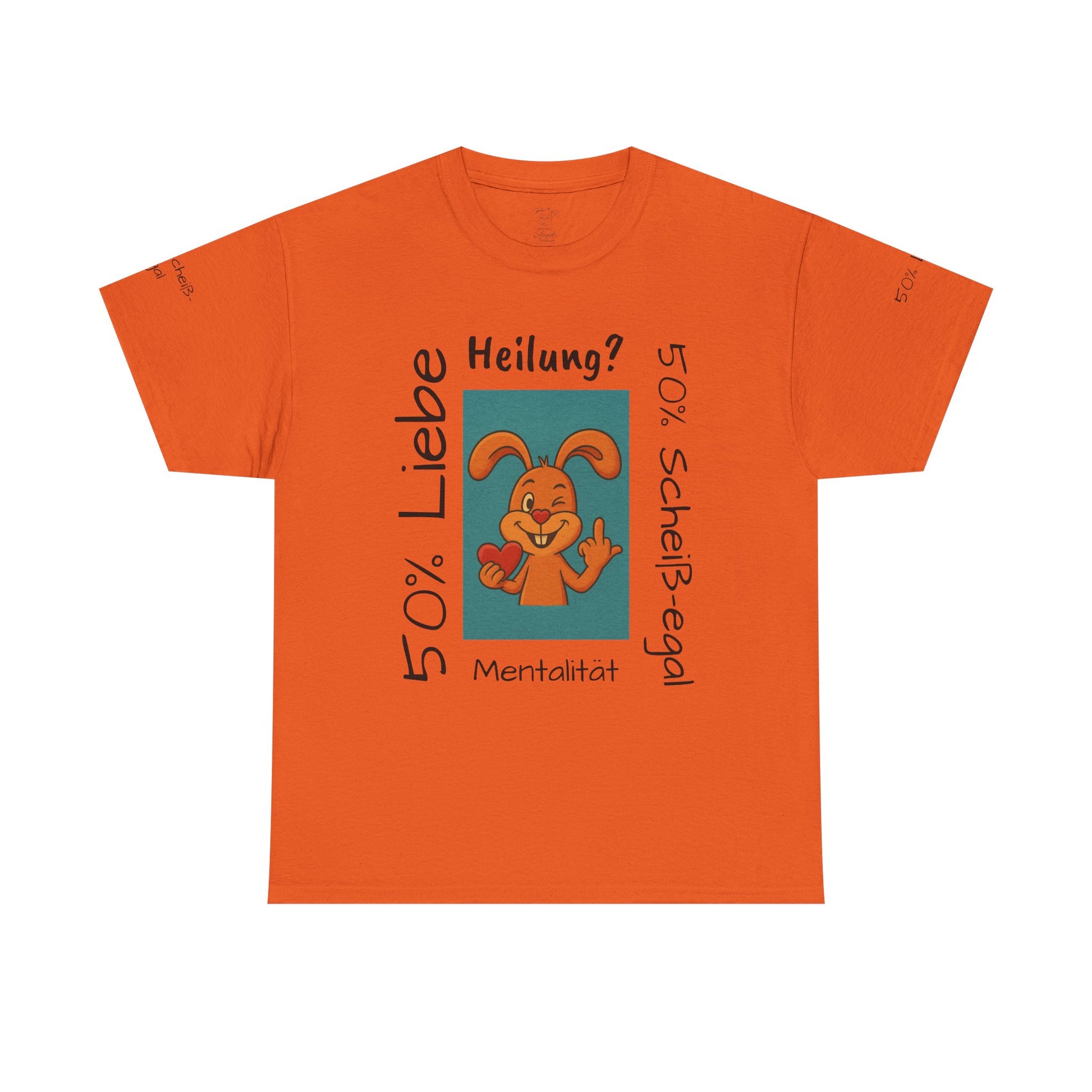 Unisex Baumwoll-T-Shirt Polihase Design 50% Liebe und 50% Scheiß egal
