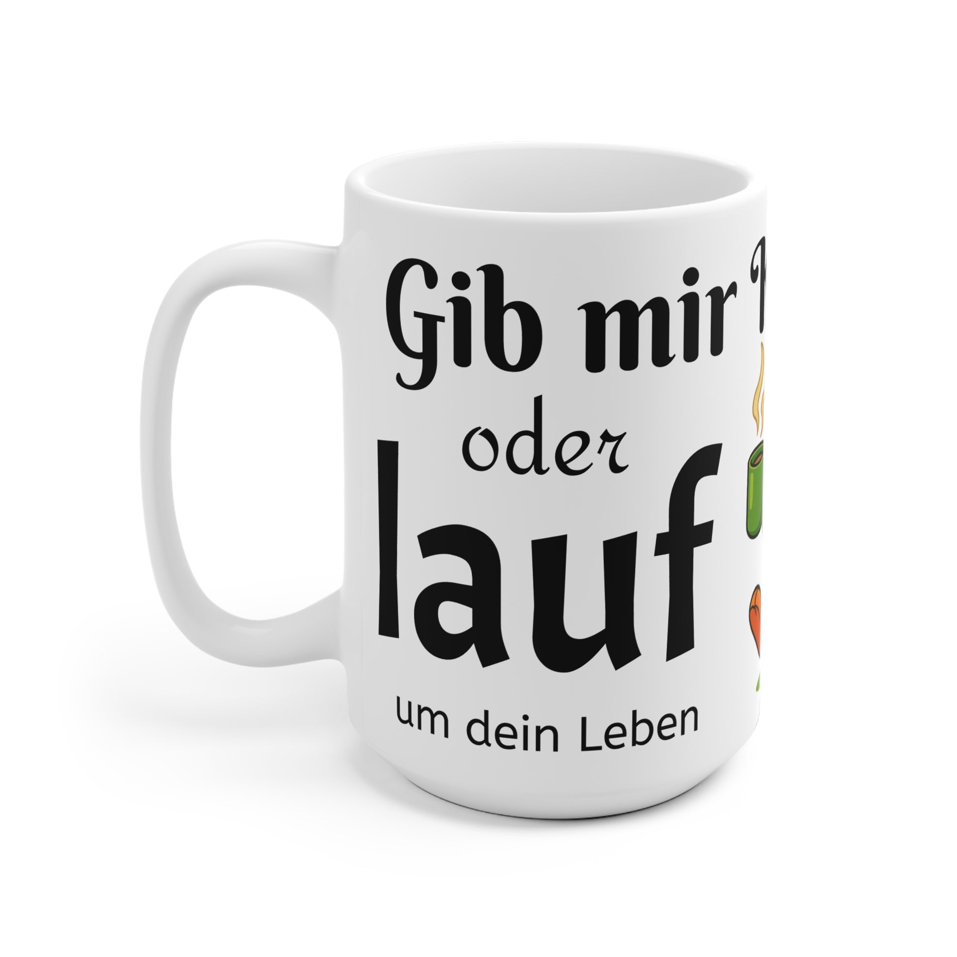 Gib mir Kaffe oder Lauf, Fröhliche Polihase Keramiktasse, süße Kaffeetasse für Kaffeliebhaber